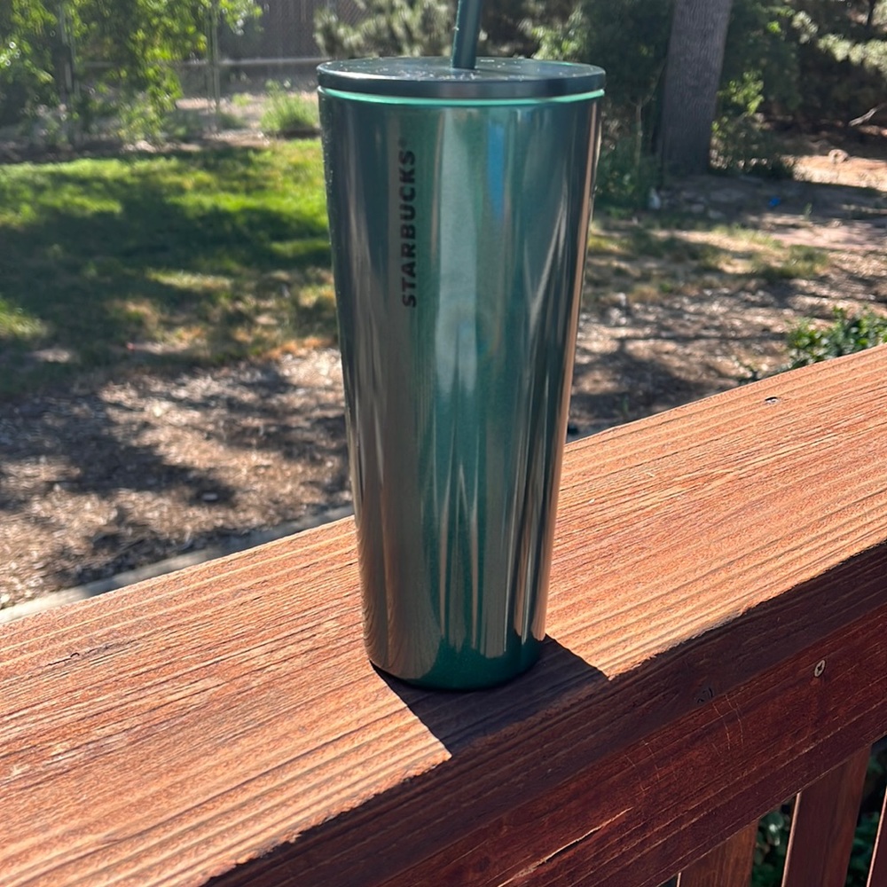 Starbucks Green Sparkly Tumbler